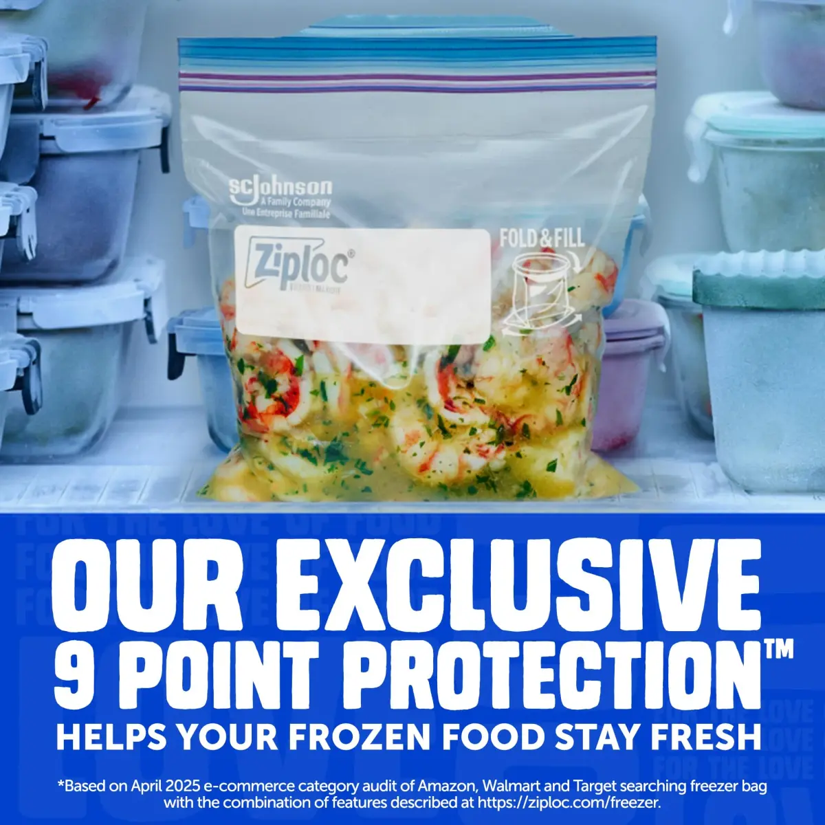 Ziploc Gallon Freezer Bags Stand-Up Bottom Easy to Fill 66 Count | Protect Food from Freezer Burn Up to 12 Weeks - view 3