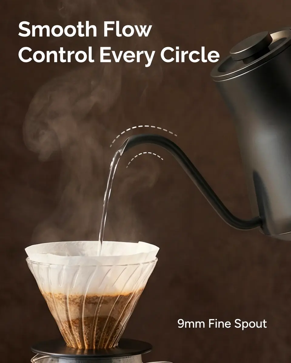 intasting Gooseneck Electric Kettle with ±1℉ Temp Control 0.9L | Precision Pour-Over & Hot Water - view 3