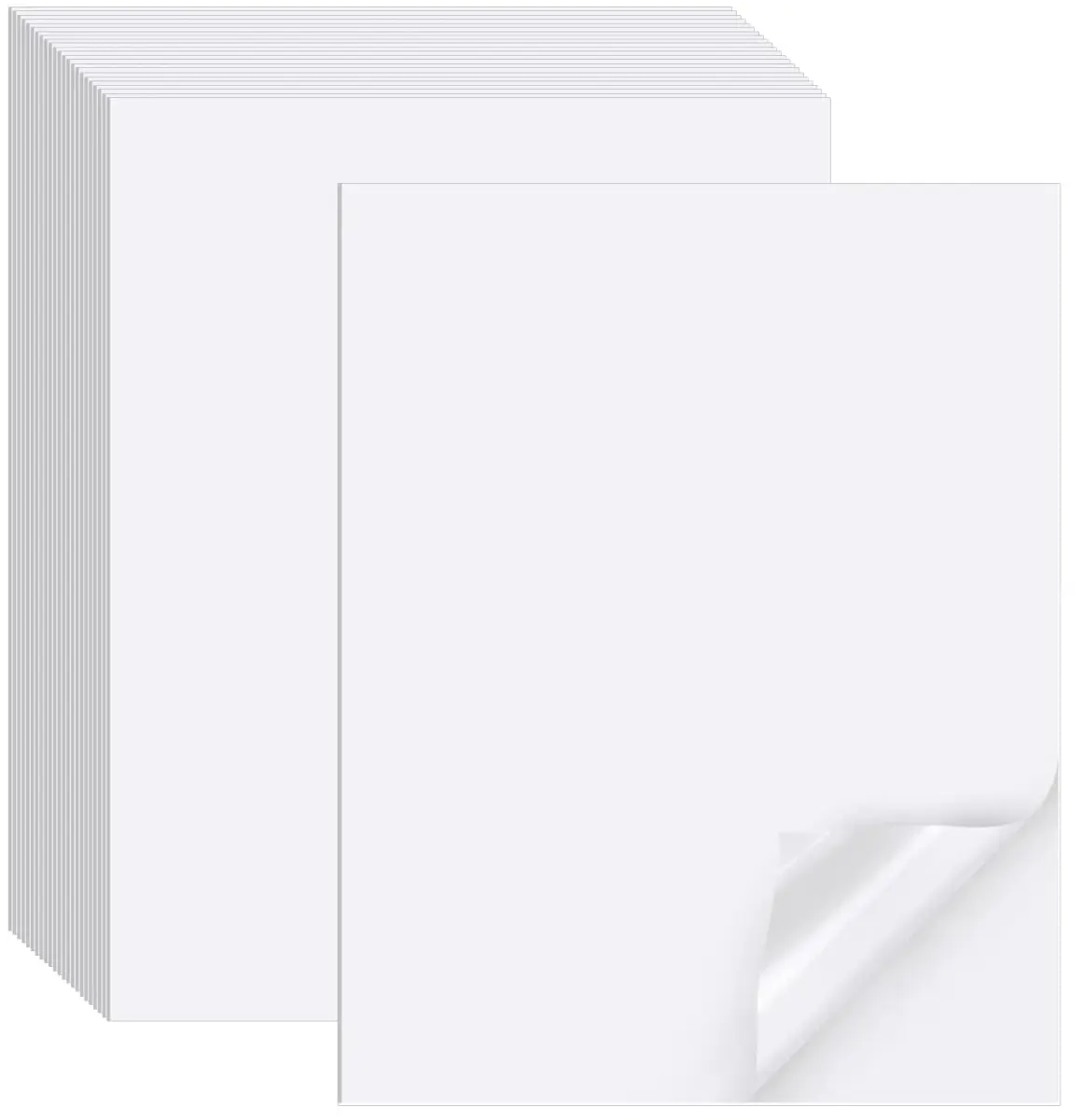 Joyberg Printable Sticker Paper Full Sheet Labels, 150 Sheets 8.5"x11" Matte for Inkjet & Laser Printers - main product image