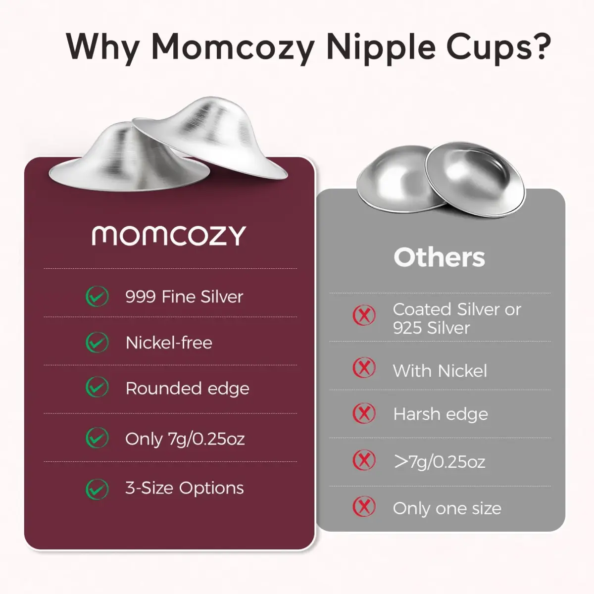 Momcozy 999 Silver Nursing Cups XL | USA-Imported Breastfeeding Relief - view 3