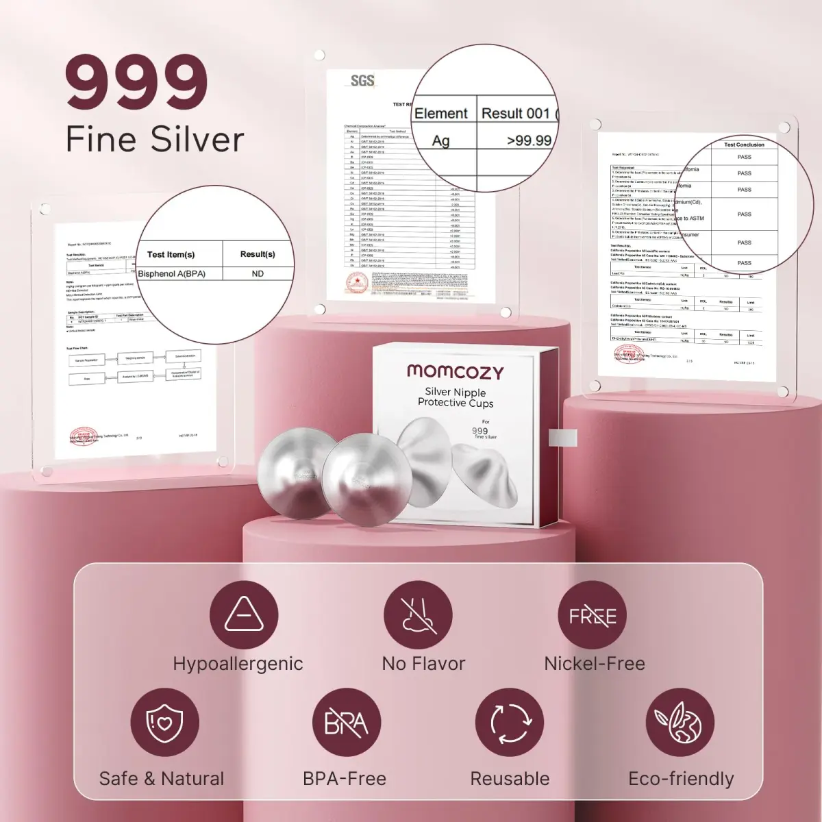 Momcozy 999 Silver Nursing Cups XL | USA-Imported Breastfeeding Relief - view 6