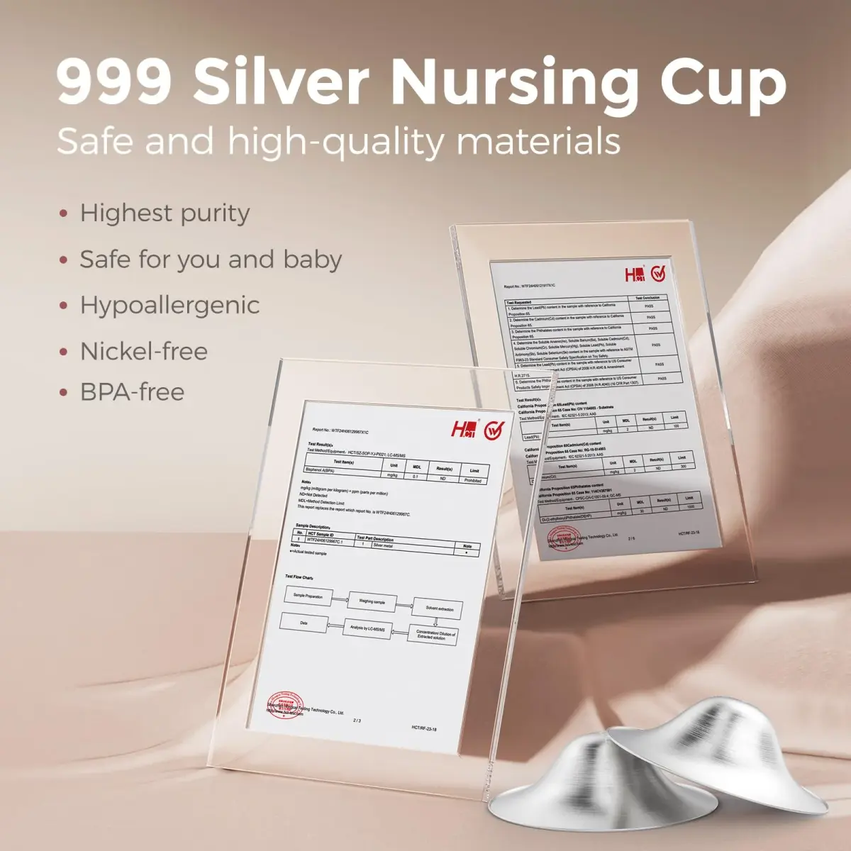 Momcozy 999 Sterling Silver Nipple Shields XXL Size | Made from 999 Sterling Silver for Breastfeeding Comfort - view 3