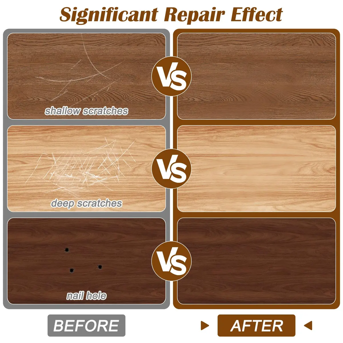 Windspeed Wood Filler Sticks with Scrapers - 20 Colors - Furniture Repair Kit for Cabinets, Floors, Baseboards - view 5