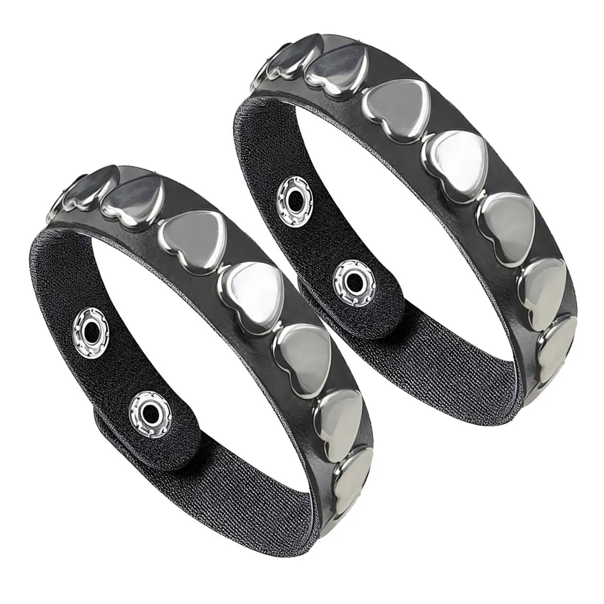 Mafnee Punk Goth Bracelet for Man Women Leather Spike Rivet Metal Studded Wristband Black | Punk, Gothic, Rock Style - main product image