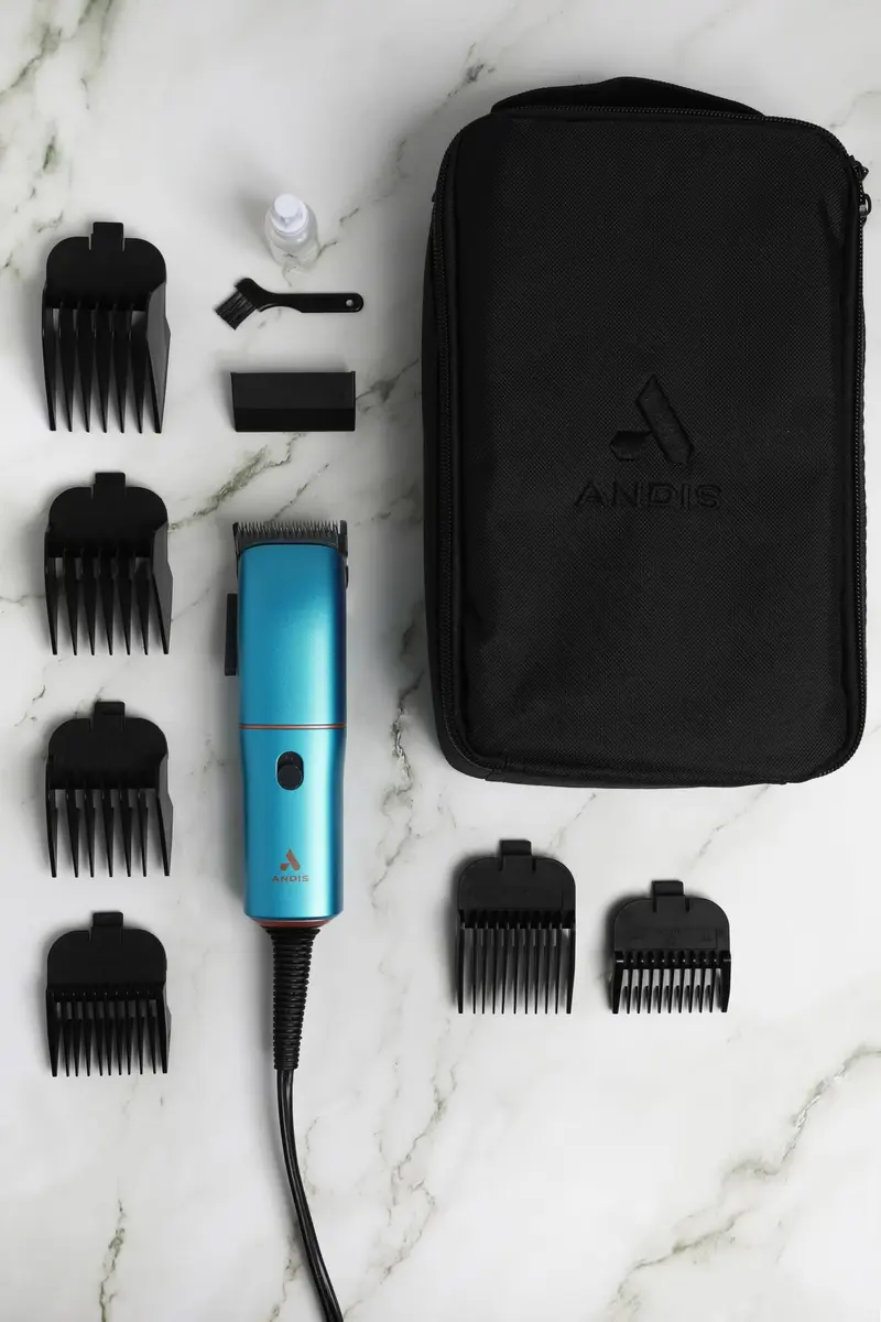 Andis Easy Clip Adjustable Blade Corded Dog Clipper 11-Pc Kit, Blue | Powerful Rotary Motor & Titanium-Coated Blades - view 7