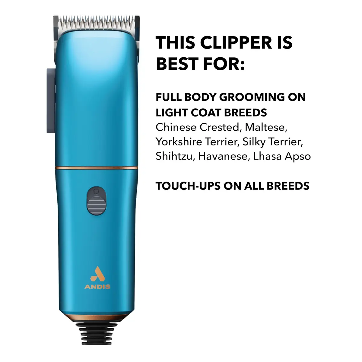 Andis Easy Clip Adjustable Blade Corded Dog Clipper 11-Pc Kit, Blue | Powerful Rotary Motor & Titanium-Coated Blades - view 2