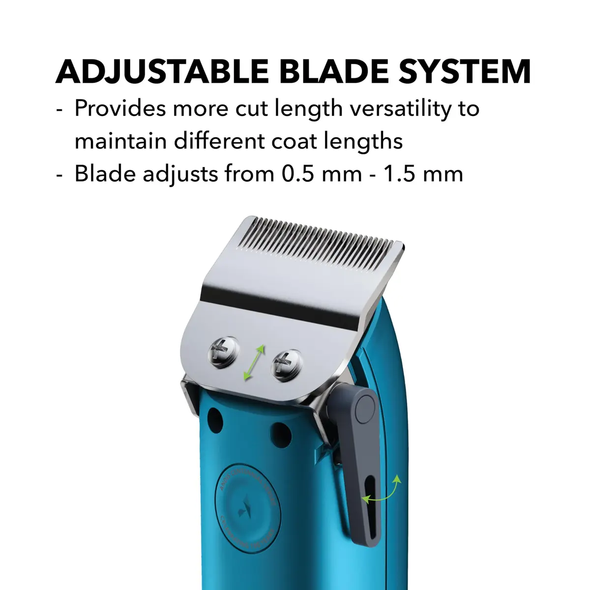 Andis Easy Clip Adjustable Blade Corded Dog Clipper 11-Pc Kit, Blue | Powerful Rotary Motor & Titanium-Coated Blades - view 3