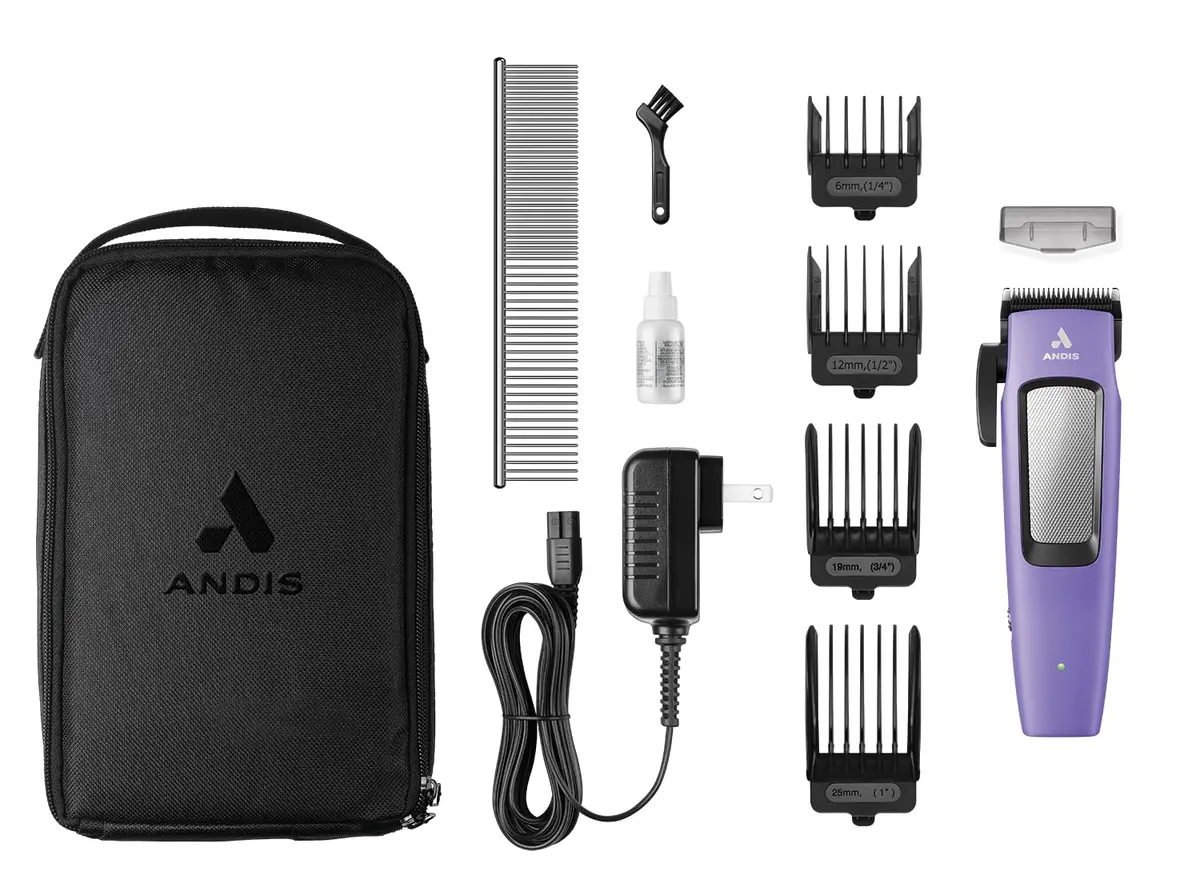 Andis Easy Clip Cordless II Dog Clipper 10-Pc Kit Purple | Lightweight Cordless Grooming - view 5