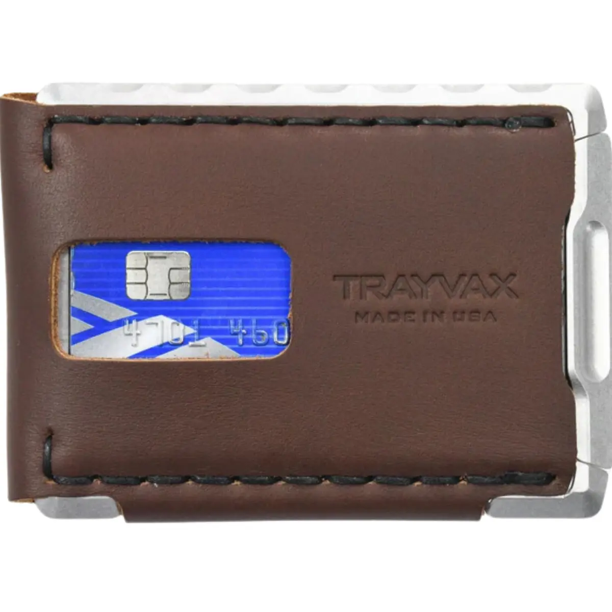 Trayvax Venture Billfold Wallet | Slim Leather Metal Front Pocket Money & Credit Card Holder for Men & Women - main product image