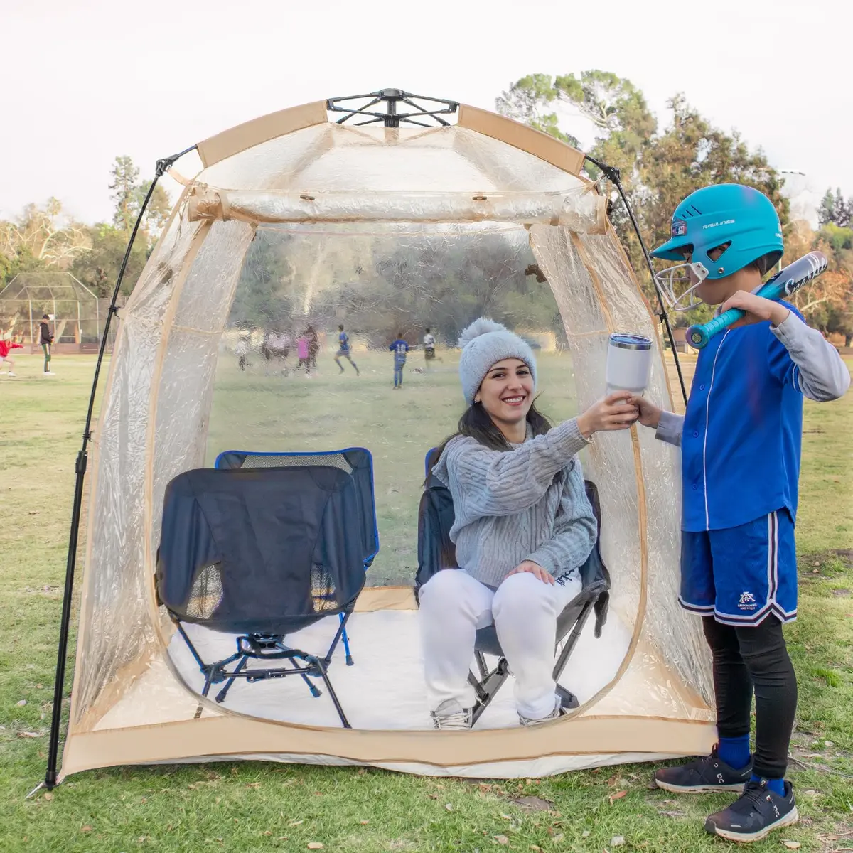 Weather Proof Pod All Weather Proof Sports Tent 63"l×63"w×62"h Clear | Instant Shelter with Sealed Floor - main product image