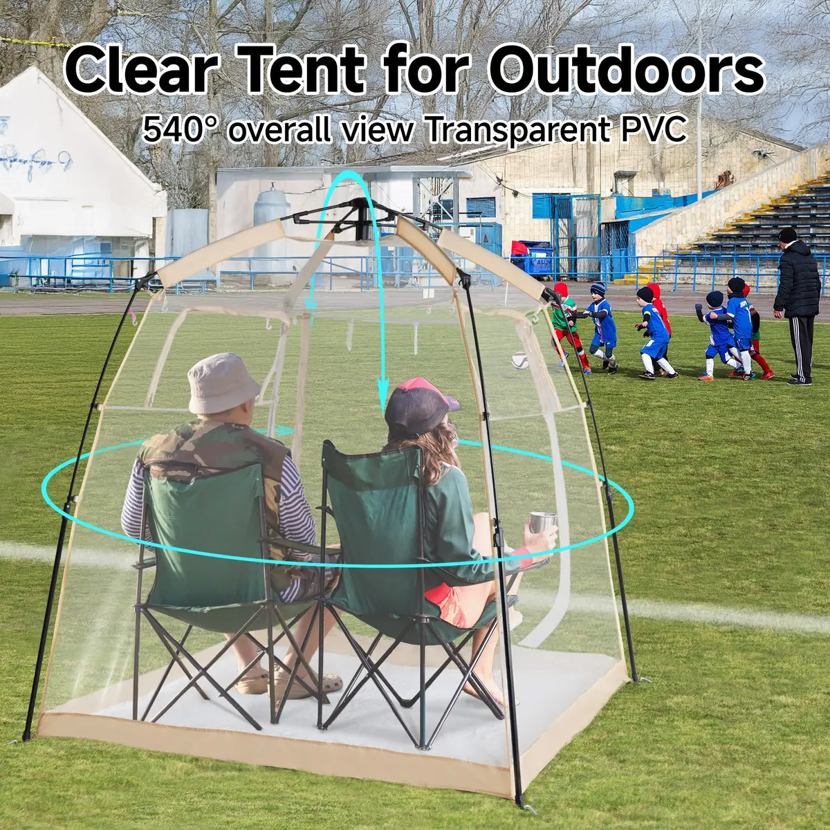 Weather Proof Pod All Weather Proof Sports Tent 63"l×63"w×62"h Clear | Instant Shelter with Sealed Floor - view 2