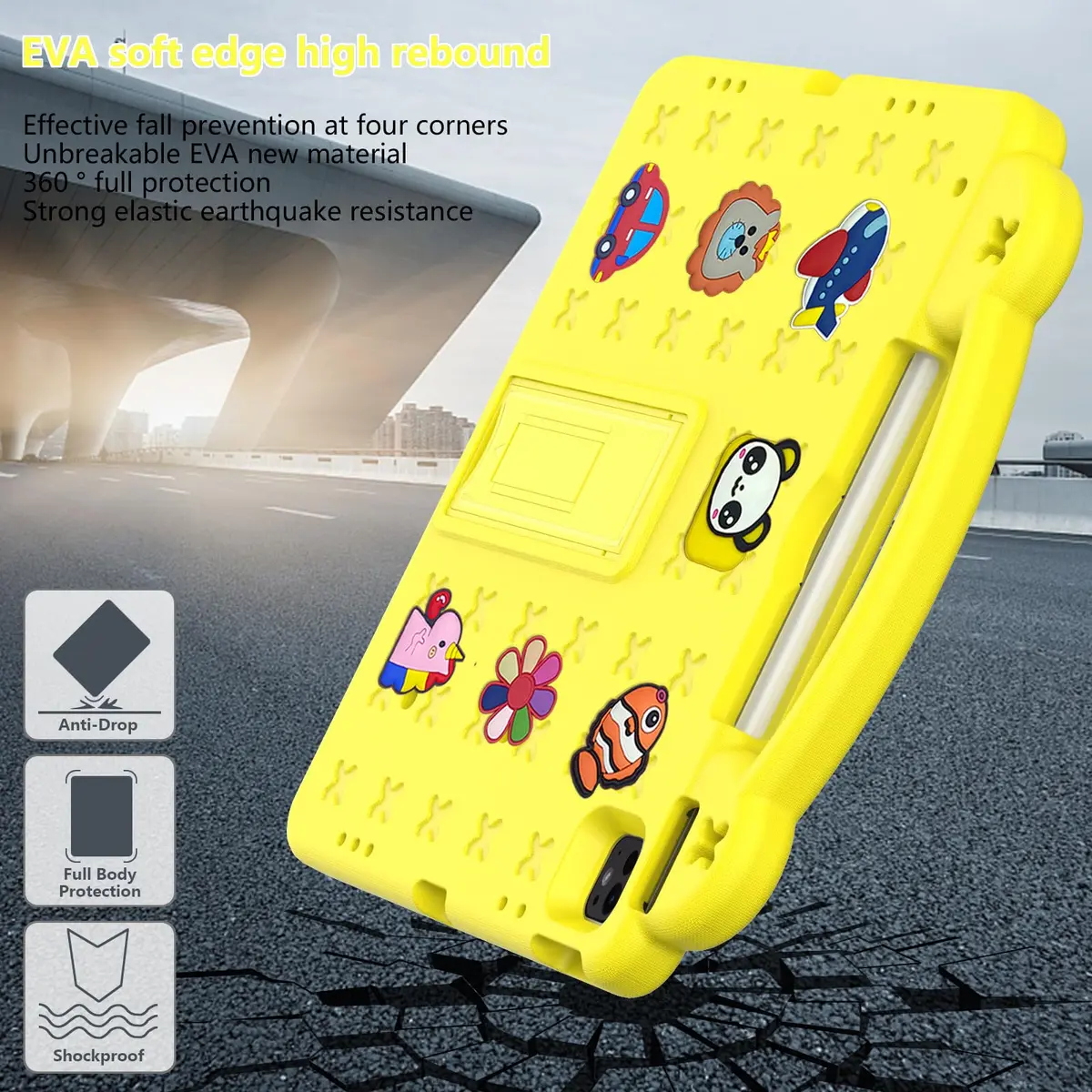 UUcovers Kids Case for iPad Air 13 /Pro 13/12.9 inch | Shockproof, Adjustable Stand & Pencil Holder - view 6