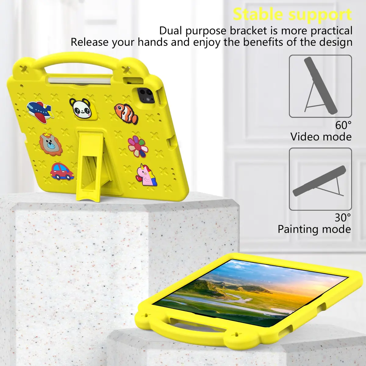 UUcovers Kids Case for iPad Air 13 /Pro 13/12.9 inch | Shockproof, Adjustable Stand & Pencil Holder - view 3