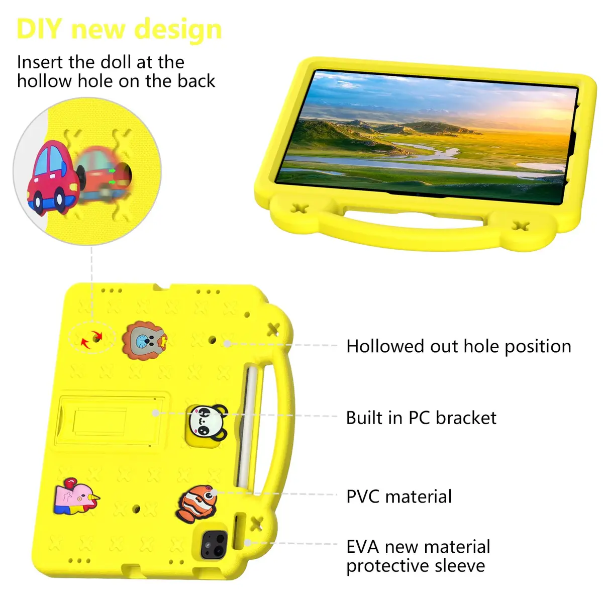 UUcovers Kids Case for iPad Air 13 /Pro 13/12.9 inch | Shockproof, Adjustable Stand & Pencil Holder - view 4