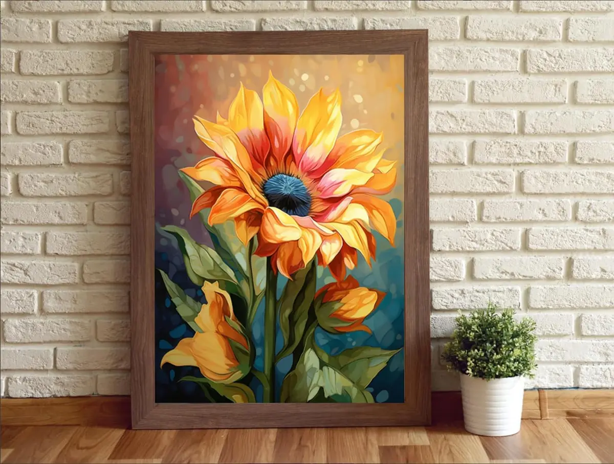 MjhRcll Flowers Cross Stitch Kit 12x16 Inch | Easy for Beginners, Cotton Fabric, Daisy Design - view 3