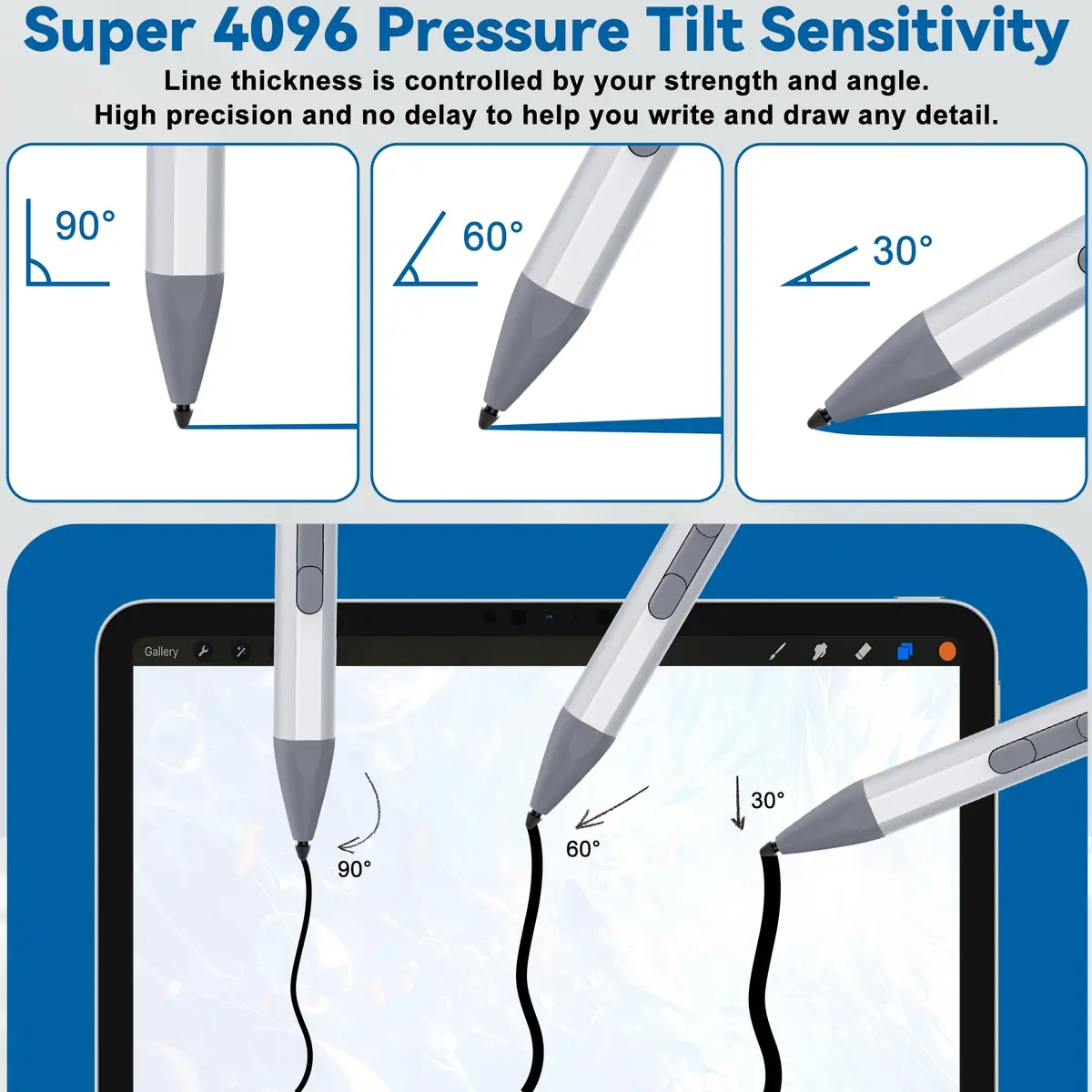 Arsandyn Surface Stylus Pen for Pro/Go Devices, Compatible with Windows 11/10/8/7/6/5/4/3, 4096 Pressure Sensitivity | Aluminum - view 3
