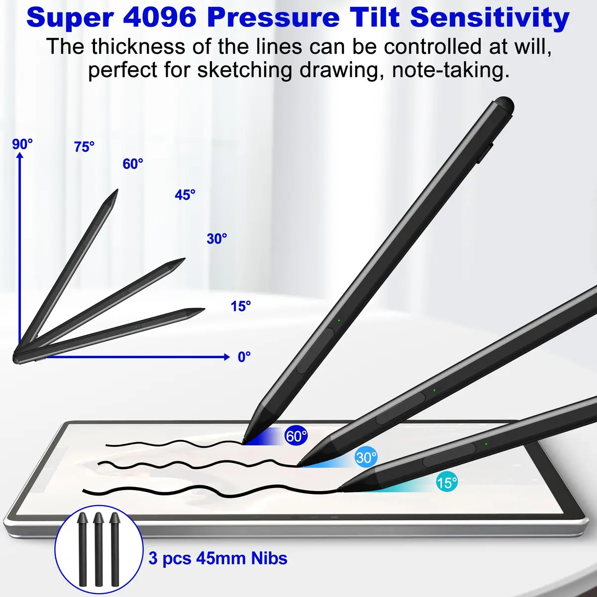 Arsandyn Surface Pen Stylus for Surface Pro 11/9/10/8/X/7/6/5/4/3, USB-C Fast Charge, 4096 Pressure Levels | Compatible with Surface Go/Laptop/Studio & Other Brands - view 3
