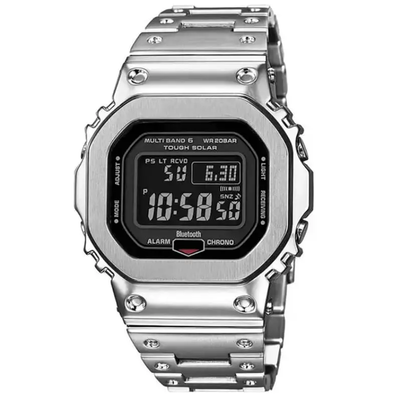 BMT DW5600 Case Band Mod Kit | Stainless Steel Bezel Strap for Casio G-shock (Silver) - view 9