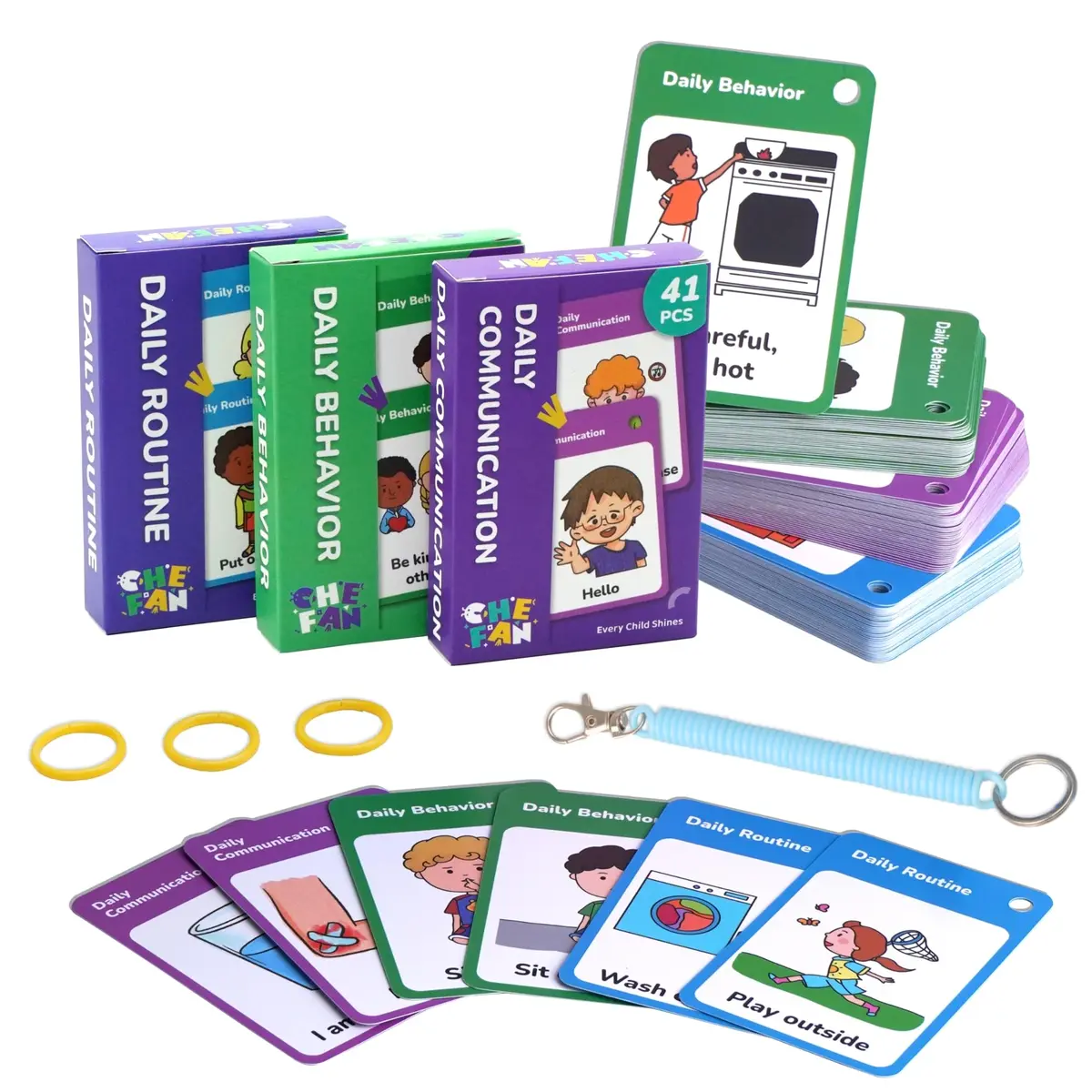 CHEFAN 110 PCS Autism Communication Cards, Speech Therapy Materials | Visual Learning Aids for Non-Verbal Children - main product image