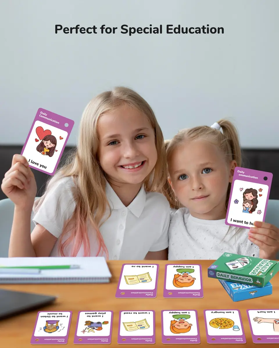 CHEFAN 110 PCS Autism Communication Cards, Speech Therapy Materials | Visual Learning Aids for Non-Verbal Children - view 2