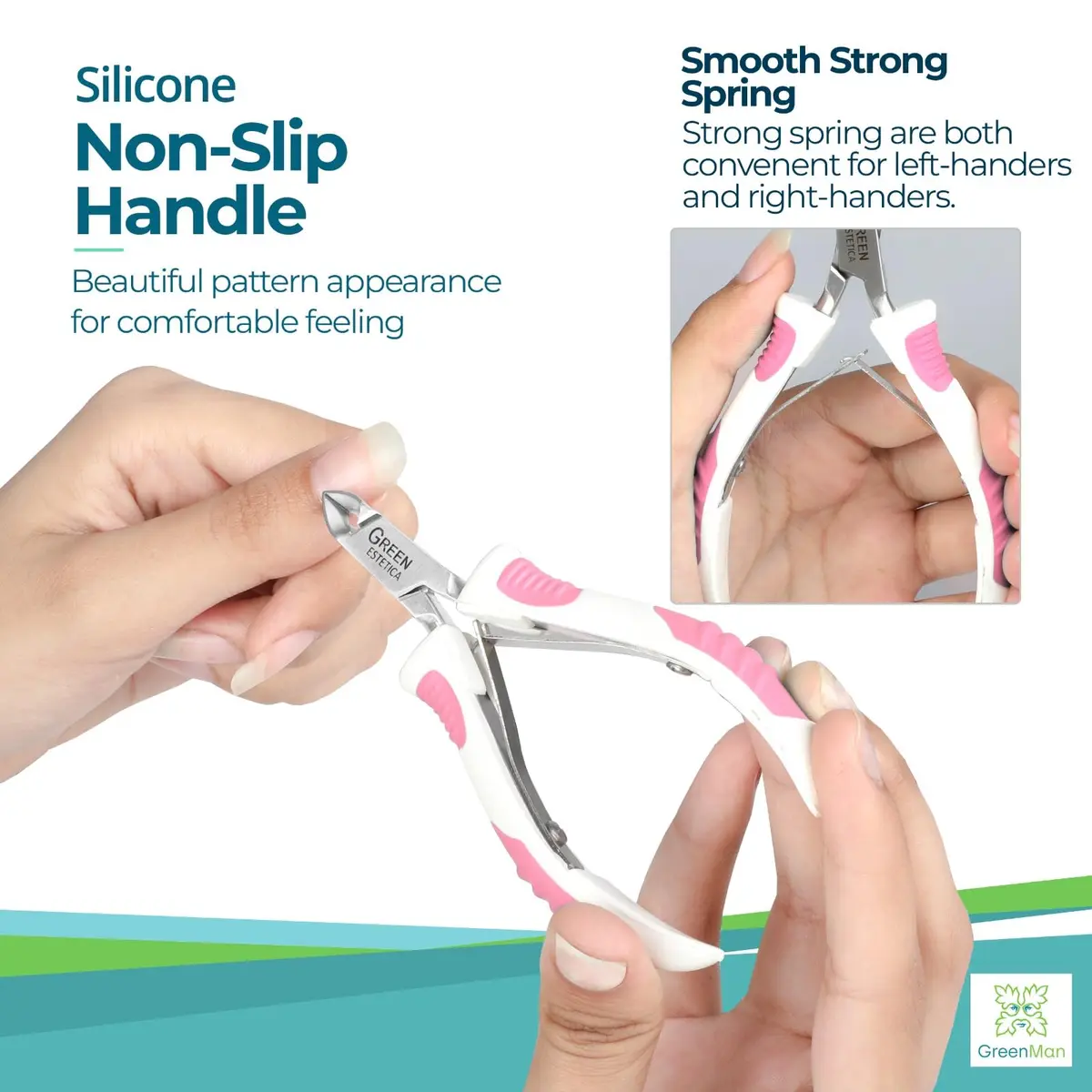 GREEN ESTETICA Cuticle Trimmer with Non-Slip Grip Handle | Stainless Steel Nail Tool for Precise Cuticle Care - view 3