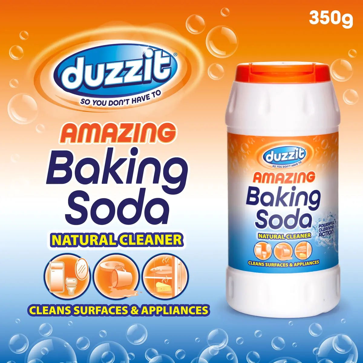 Duzzit Natural Baking Soda Cleaner 350g | Multi-Purpose Household Deodorizer & Stain Remover - view 2
