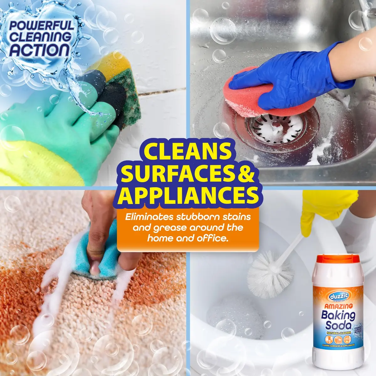 Duzzit Natural Baking Soda Cleaner 350g | Multi-Purpose Household Deodorizer & Stain Remover - view 3