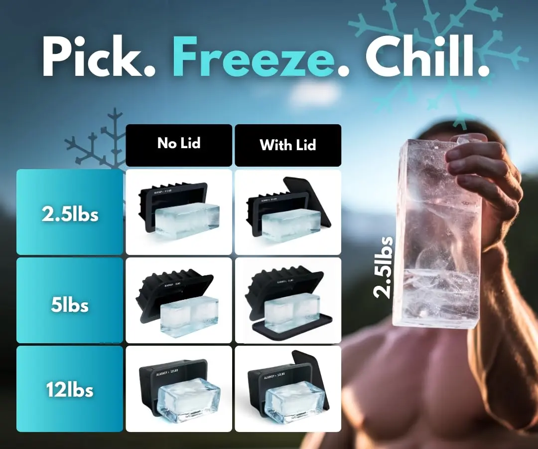 Alaskey Giant Ice Block Mold 12 lbs | Reusable Silicone Ice Cubes for Cooling & Crafting - view 7