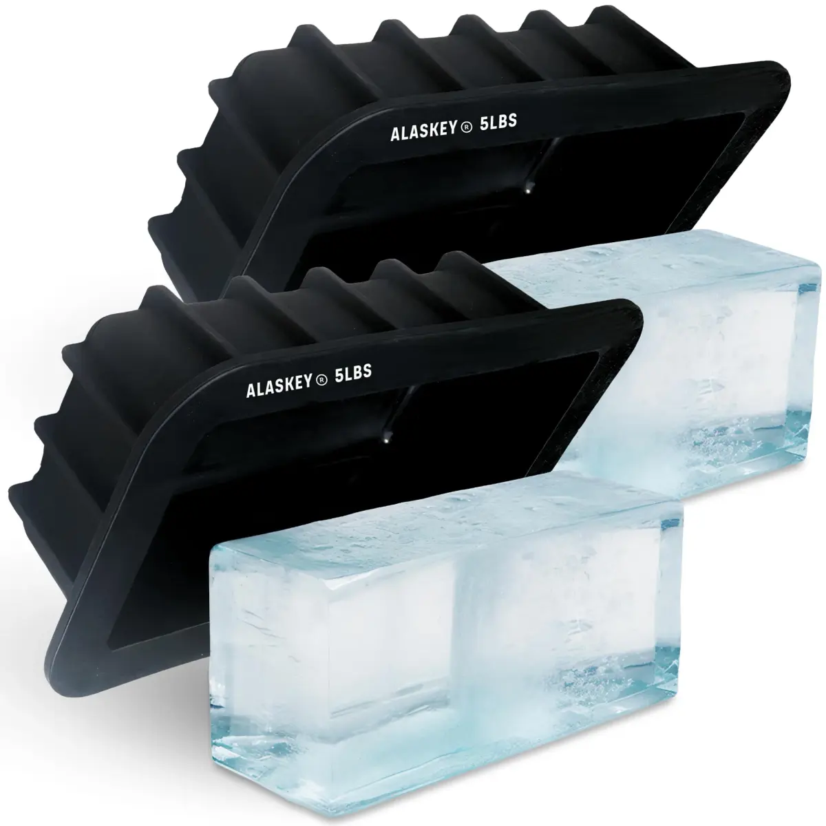 Alaskey 5 lbs Ice Block Mold (2-Pack) | Giant Reusable Ice Brick for Coolers & Ice Baths - main product image