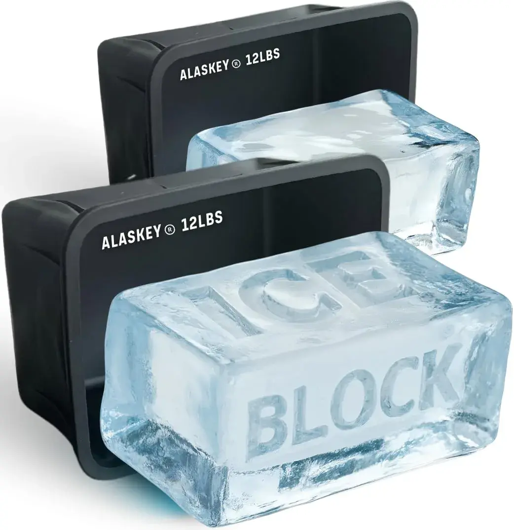 Alaskey 12 lbs Ice Block Mold (2-Pack) | Giant Reusable Ice Bricks for Coolers & Ice Baths - main product image
