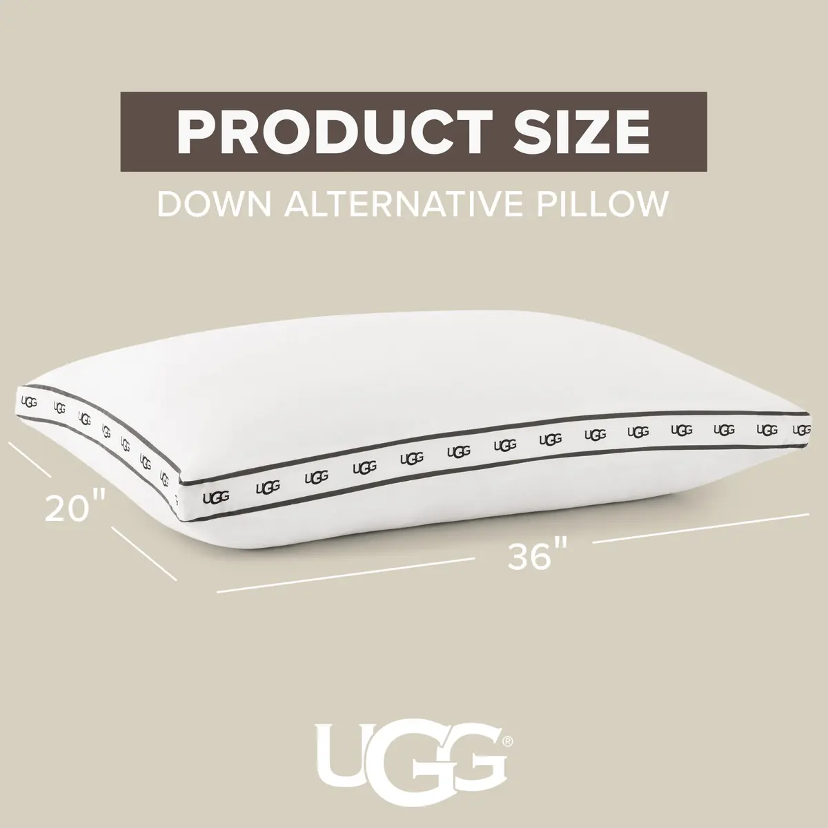 UGG Devon King Bed Pillow 50cm x 91cm (20" x 36") | Hotel-Quality Support for All Sleepers - view 8