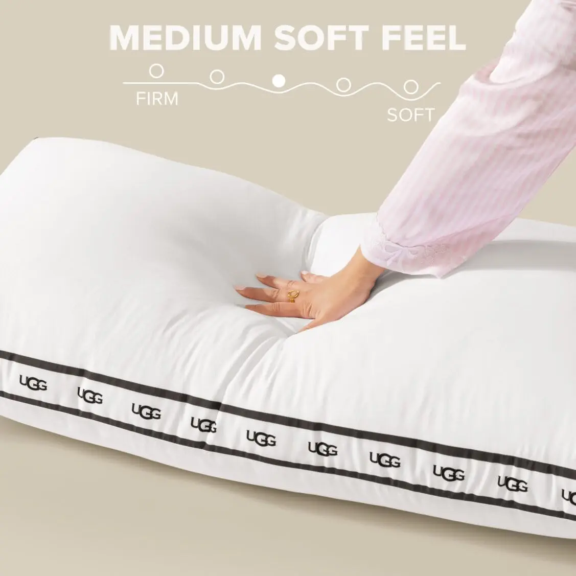 UGG Devon King Bed Pillow 50cm x 91cm (20" x 36") | Hotel-Quality Support for All Sleepers - view 3