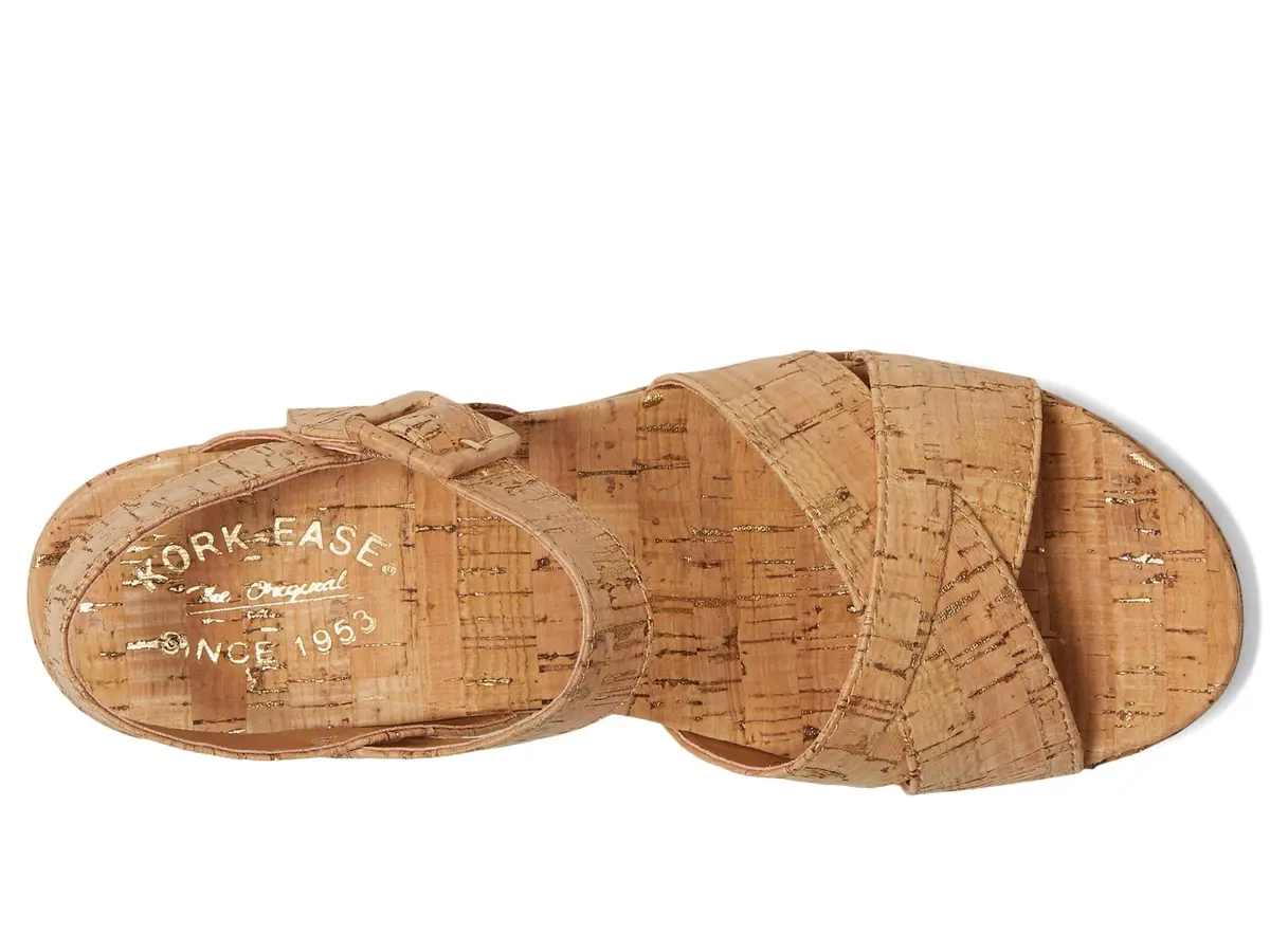 KORK-EASE Women's Myrna 2.0 Cork Gold 9 M | Classic Wedge with Comfort Tech - view 2