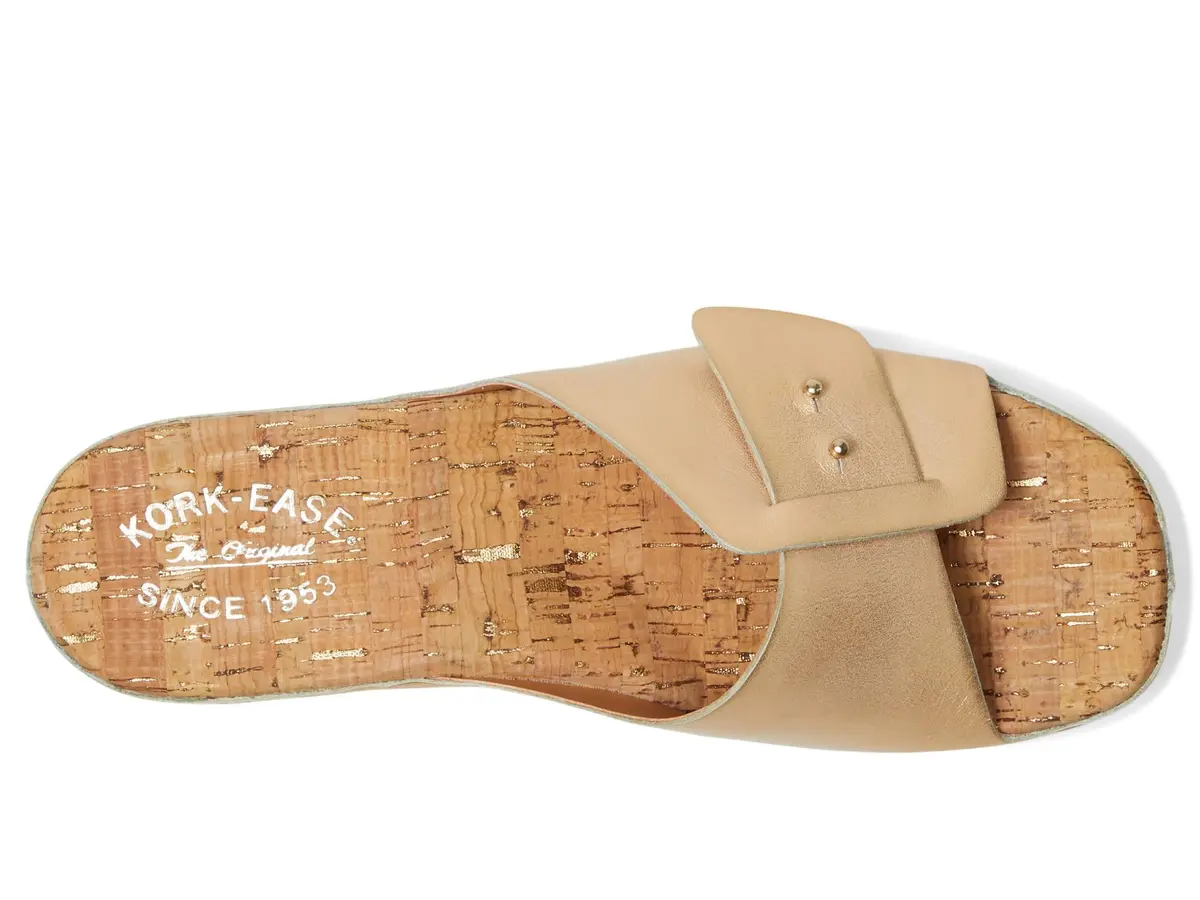 KORK-EASE Women's Mesa Gold 8 M | Stylish Leather Slide Sandal for Women in India - view 2
