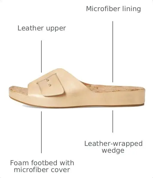 KORK-EASE Women's Mesa Gold 8 M | Stylish Leather Slide Sandal for Women in India - view 3