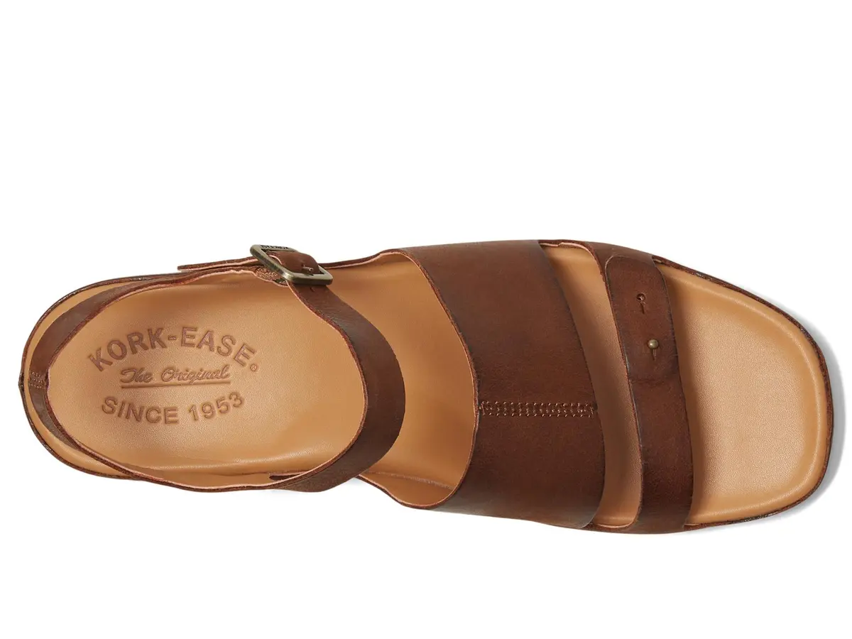KORK-EASE Women's Mona Brown 10 M | Casual Flat Sandal with Leather Upper & Cushioned Footbed - view 2