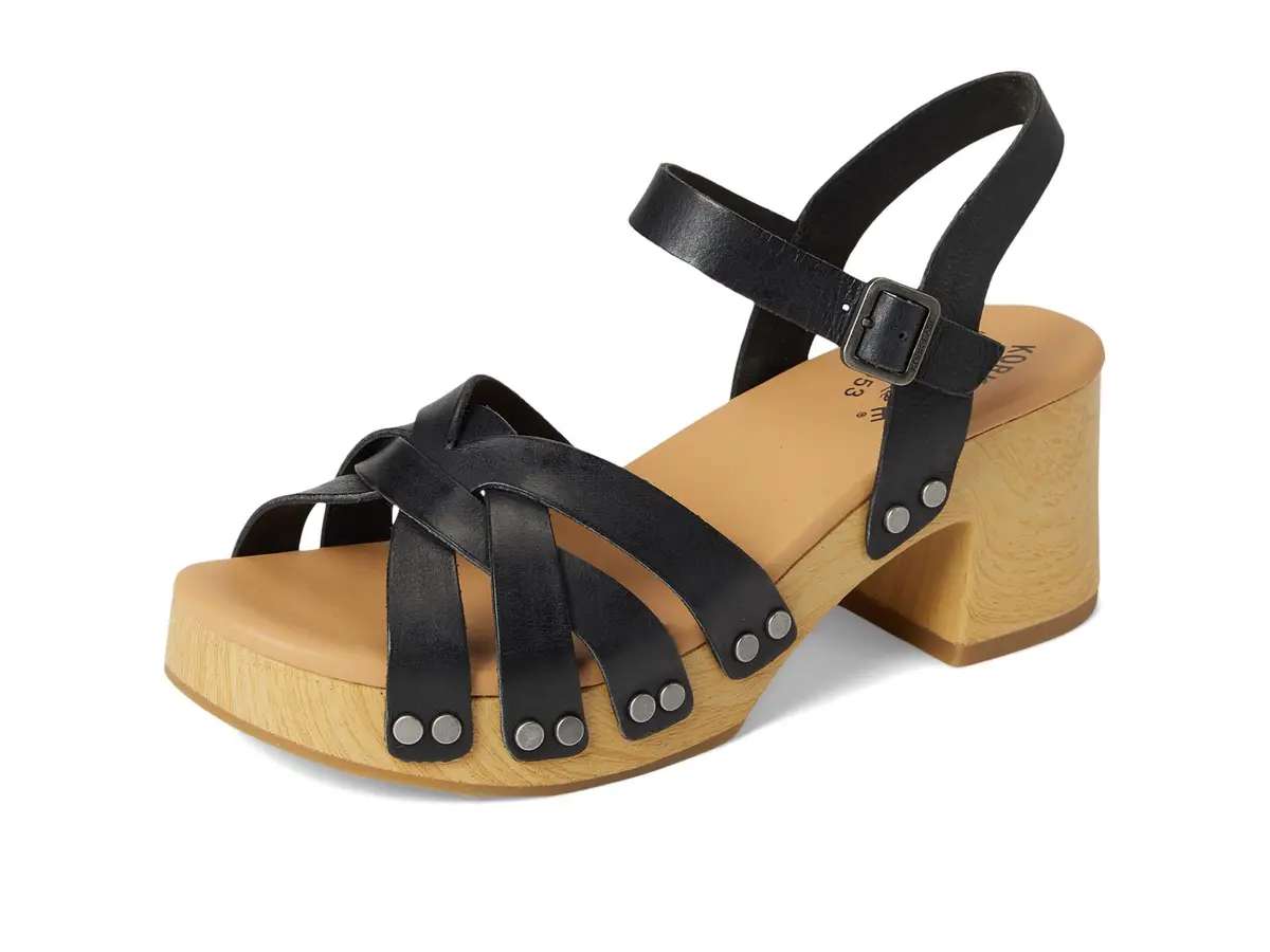 KORK-EASE Ester Black Women's Sandal 8 M | Retro Style with Comfort & Water-Resistant Platform - view 7