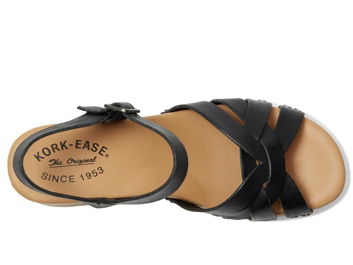 KORK-EASE Ester Black Women's Sandal 8 M | Retro Style with Comfort & Water-Resistant Platform - view 2