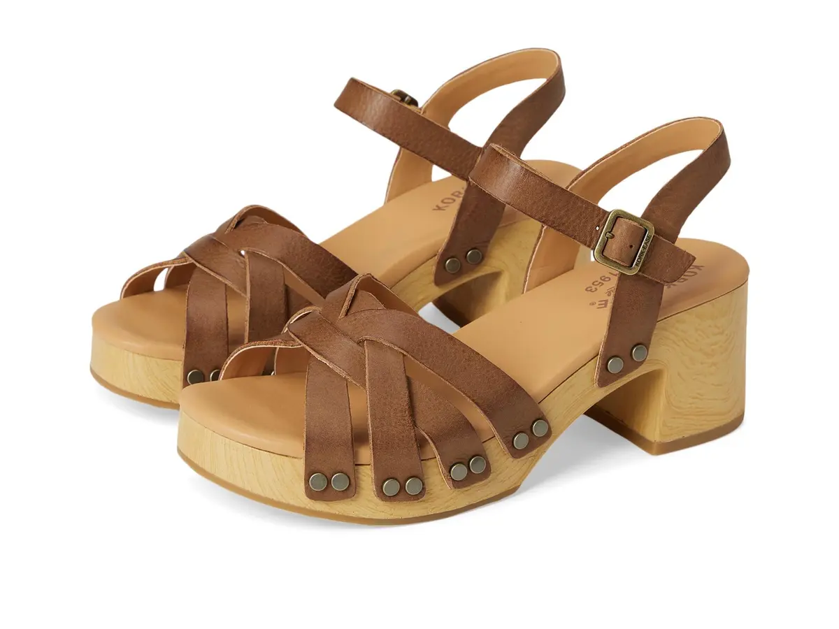 KORK-EASE Women's Ester Brown Terra 11 M | Retro Platform Sandal for Casual & Summer Wear - main product image