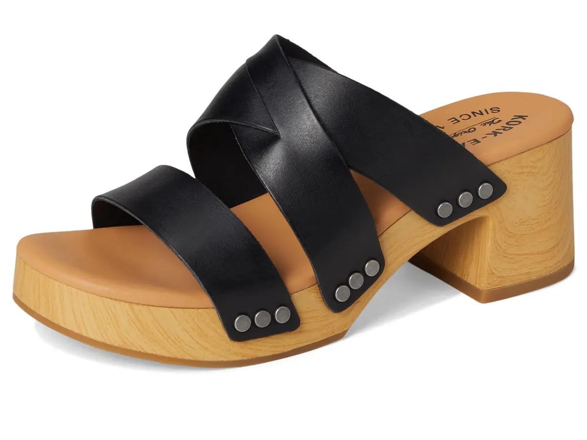 KORK-EASE Emersen Women's Black Sandal 7 M | Stylish Casual Slip-On with Platform Heel - view 7