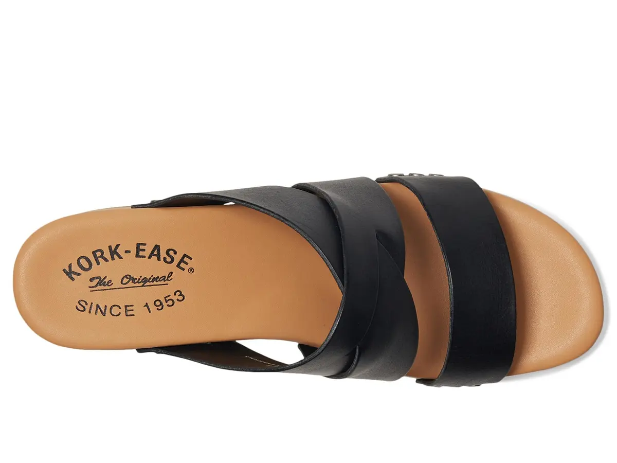 KORK-EASE Emersen Women's Black Sandal 7 M | Stylish Casual Slip-On with Platform Heel - view 2