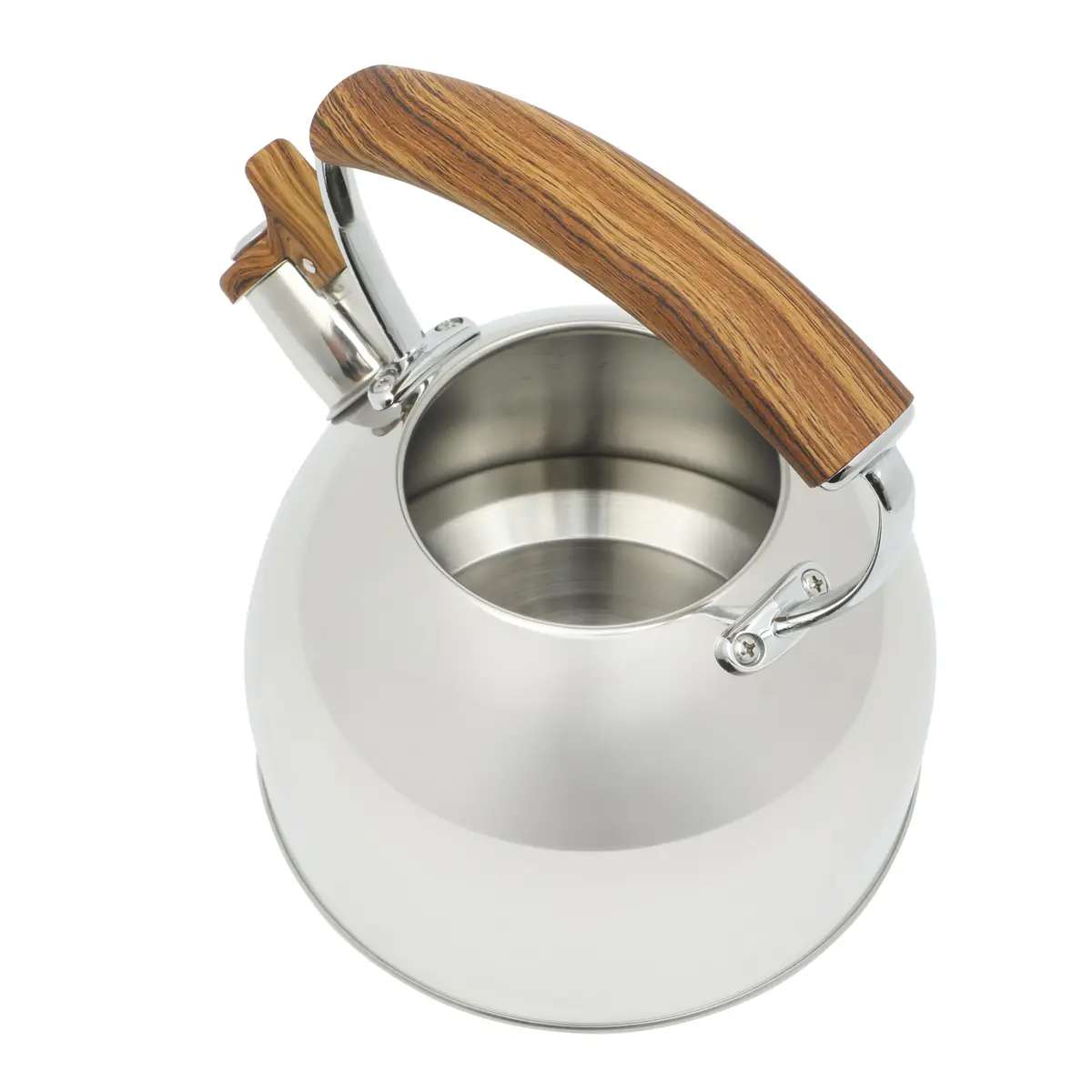 Mr. Coffee Fremont 2-Quart Stainless Steel Whistling Tea Kettle with Wood Handle | Durable Stove-Top Water Boiling - view 5