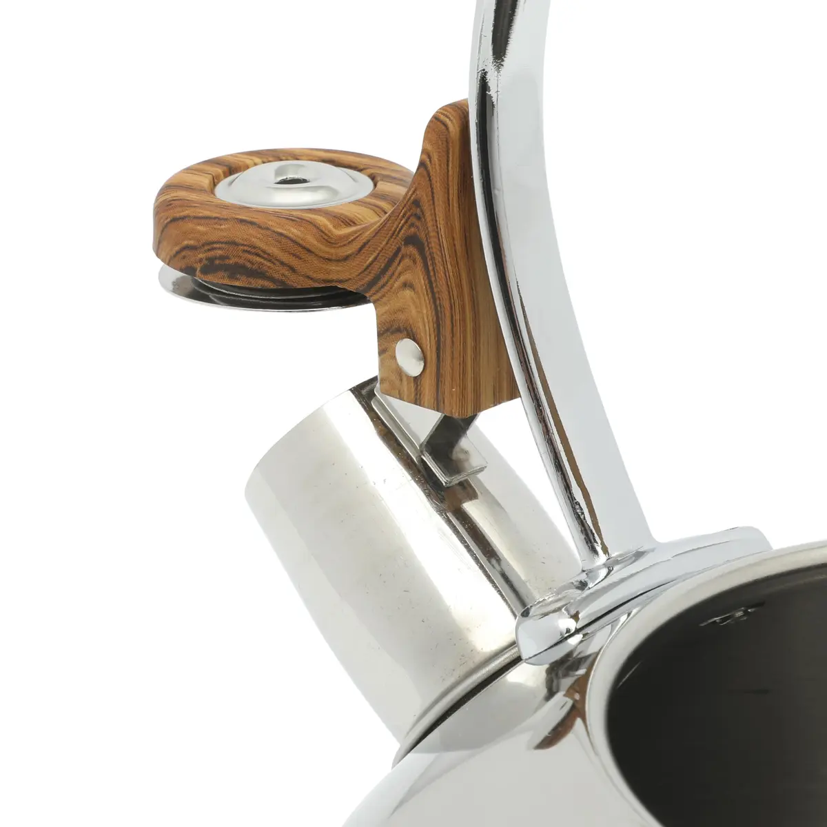 Mr. Coffee Fremont 2-Quart Stainless Steel Whistling Tea Kettle with Wood Handle | Durable Stove-Top Water Boiling - view 6
