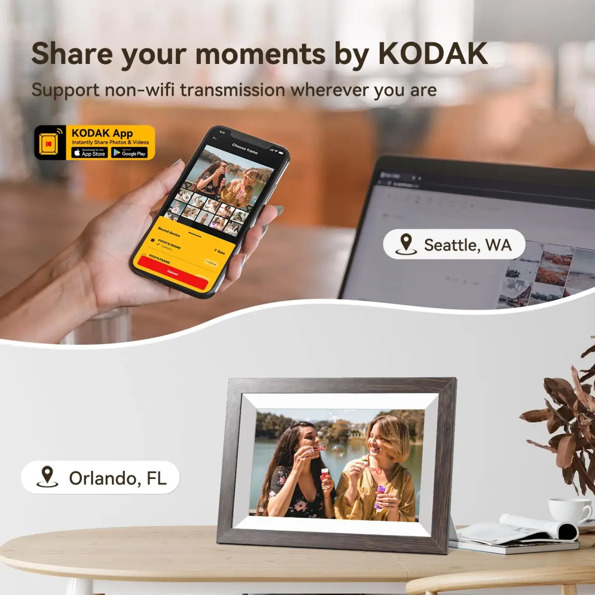 KODAK 10.1 Inch WiFi Digital Picture Frame with 32GB Storage, 1280x800 IPS Touch Screen | Share Moments Instantly - view 6
