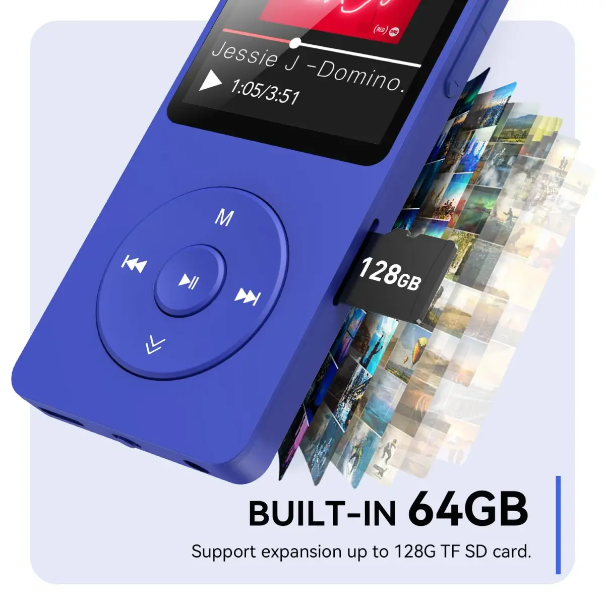 AGPTEK A02 MP3 Player 32GB (1.8 inch Screen, Bluetooth 5.3) | Portable Music Player with Speaker & FM Radio - view 5