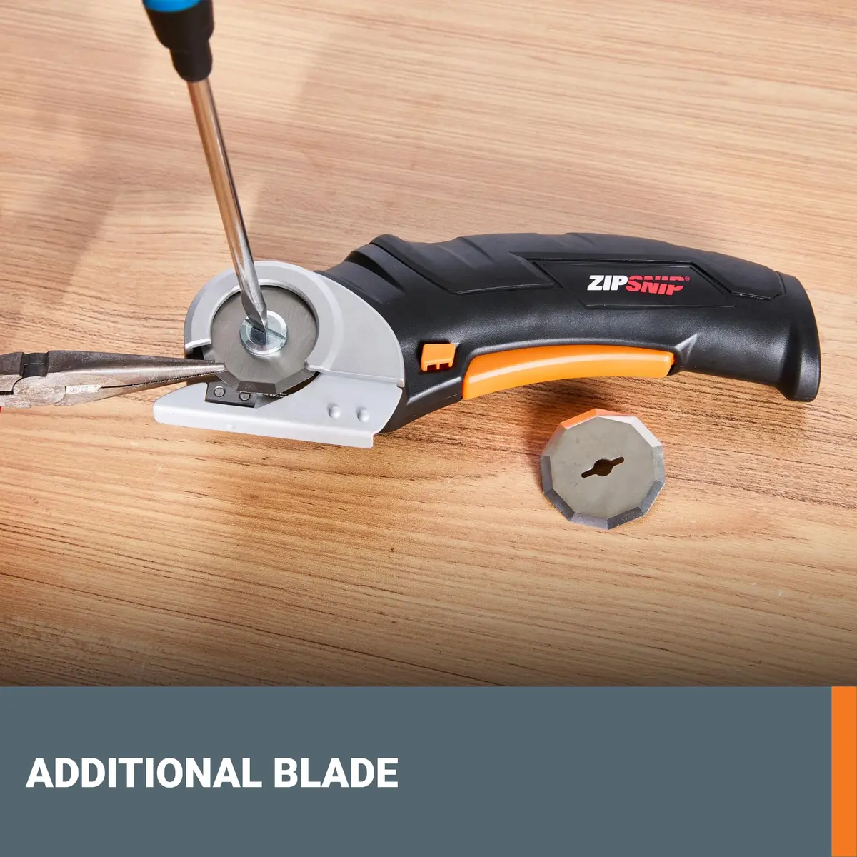 WORX Cordless Electric Fabric & Cardboard Cutting Scissors, 4V ZipSnip with 2 Blades & Case | Cuts up to 1/4" Thick Materials - view 5