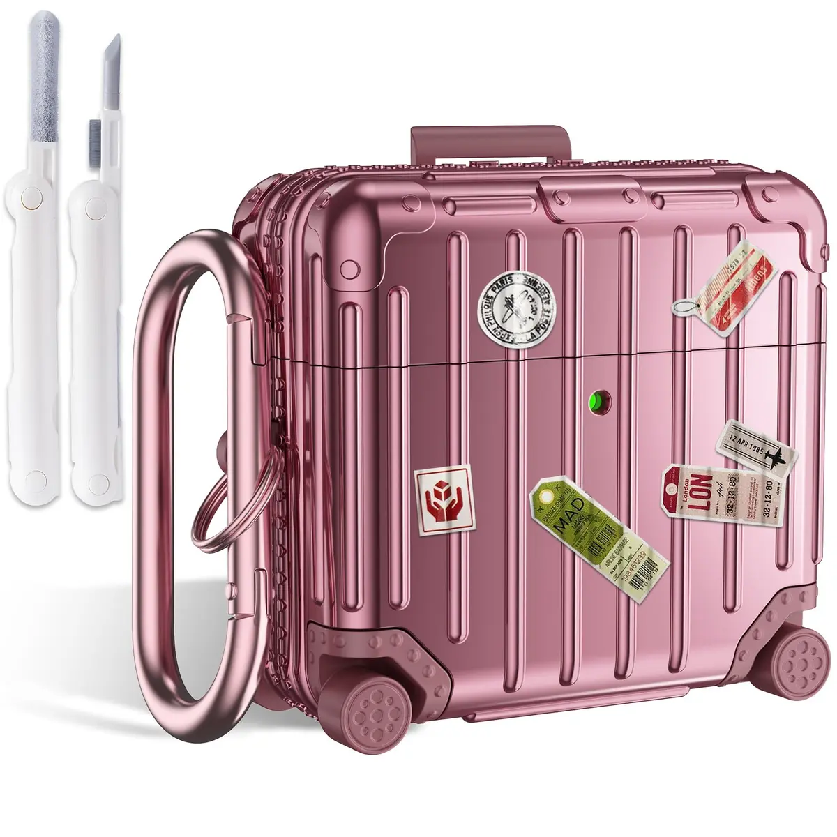 Filoto Suitcase Design Case for AirPods 4/5 Gen (Rose Gold) | Shockproof Protective Hard Case with Keychain & Cleaner Kit - main product image