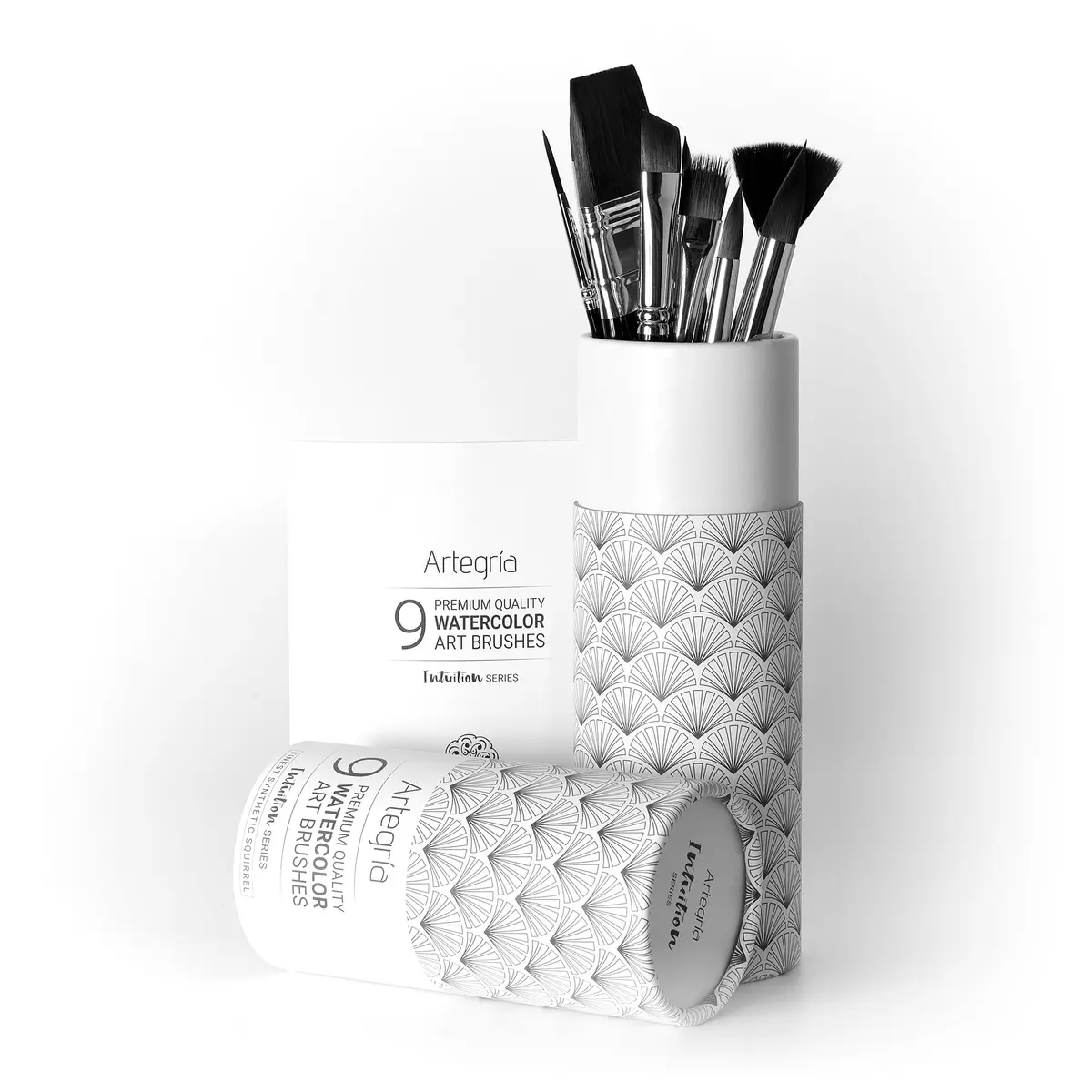 ARTEGRIA Watercolor Brush Set, 9 Synthetic Squirrel Brushes | Premium Water-Based Art Tools - view 9