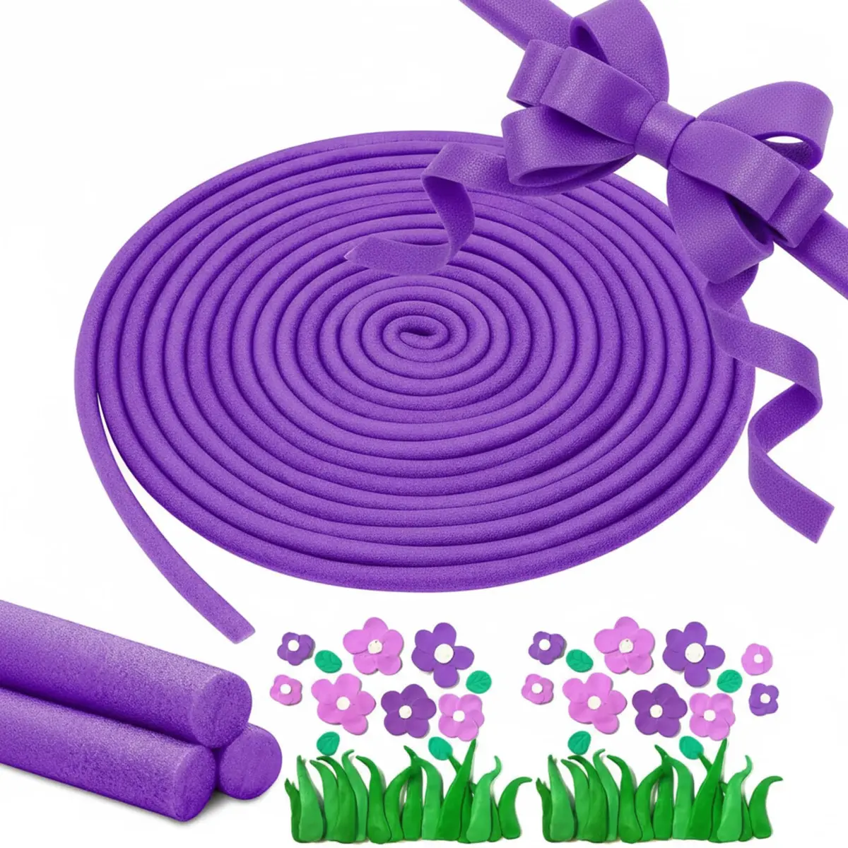 Frienda Foam Noodles 5/8 Inch x 40 Ft Light Purple | Versatile DIY Craft Foam - main product image