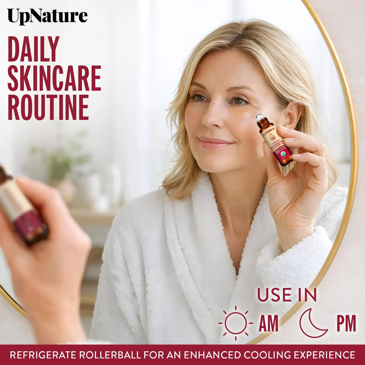 UpNature Castor Oil Roll On Eye Roller 0.33 Fl Oz | Organic Face & Under Eye Care - view 4